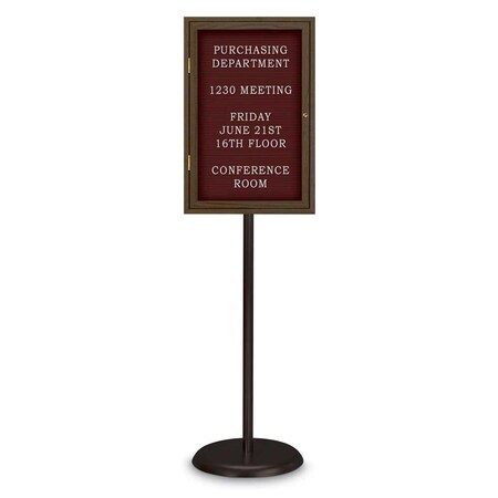 United Visual Products Corkboard, Double Door, Radius Frame, 42x32", Bronze/Amethyst UV70025-BRONZE-AMETHY